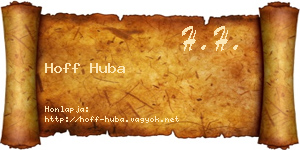Hoff Huba névjegykártya